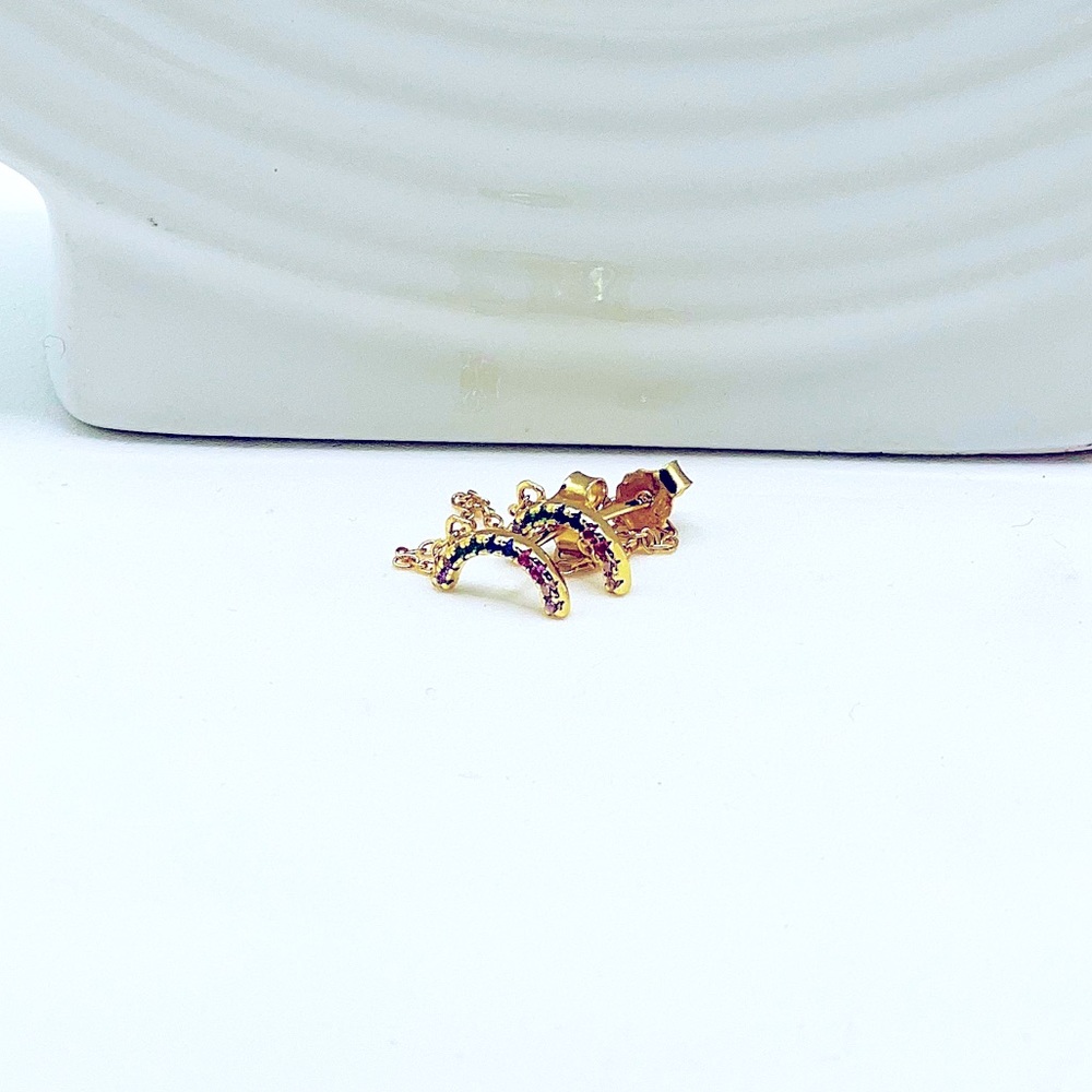 Sterling silver rainbow chain 🌈earrings